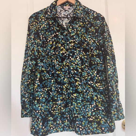 J.Jill Corduroy Blouse/Jacket | blue-green | xs - Picture 1 of 13